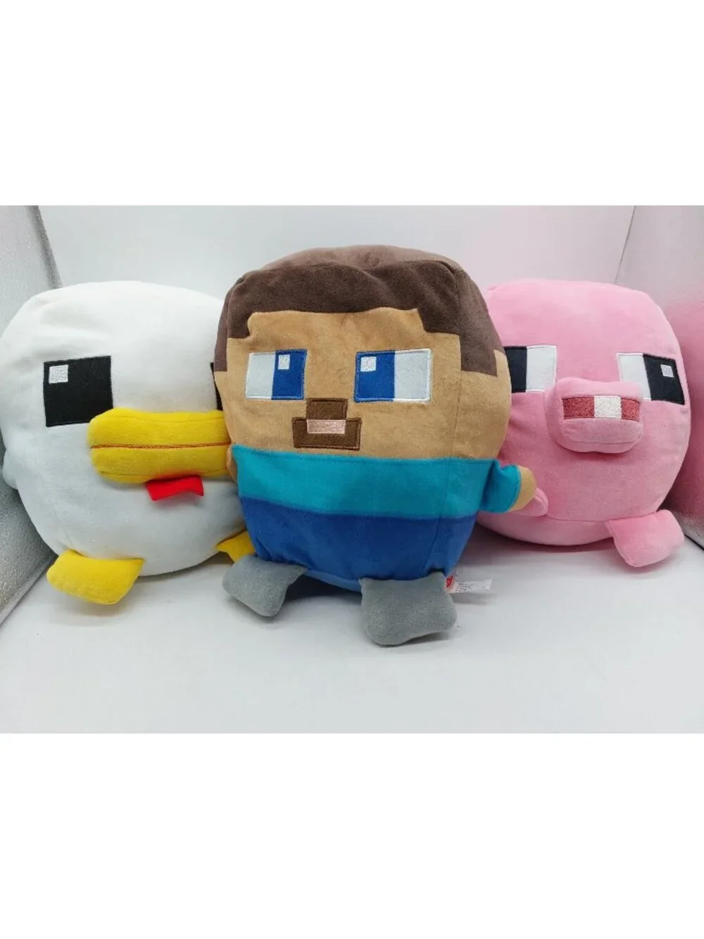 Minecraft Cuutopia Steve Chicken & Pig 10-Inch Plush Set Mattel Mojang Lot Of 3